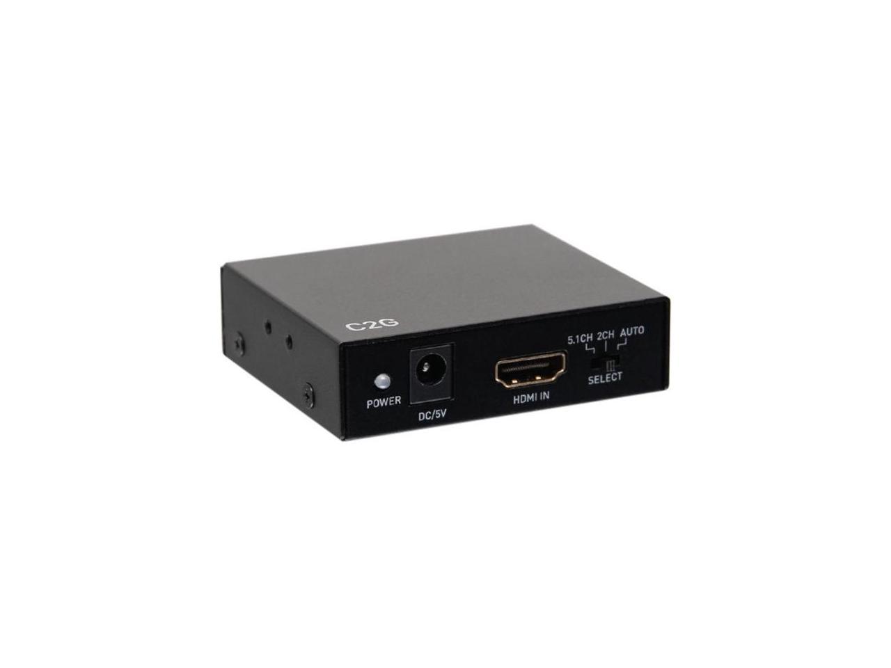 C2G C2G41003 HDMI Audio Extractor with TOSLINK, SPDIF and 3.5mm - 4K 60Hz