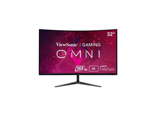 ViewSonic OMNI VX3218C-2K 31.5" WQHD Curved Screen LED Gaming LCD Monitor - 16:9 - Black - 32" Class - Vertical Alignment (VA) - 2560 x 1440 - 16.7 Million Colors - FreeSync Premium - 250 Ni