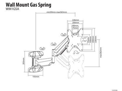 WALL MOUNT GAS SPRING
