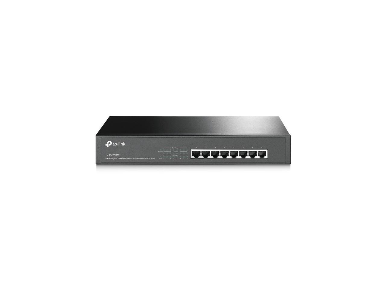 TP-LINK - TL-SG1008MP - TP-Link 8-Port Gigabit Desktop/Rackmount Switch with 8-Port PoE+ - 8 Ports - 2 Layer Supported -