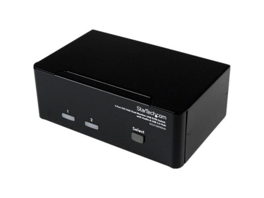 StarTech.com SV231DDVDUA 2 Port DVI VGA Dual Monitor KVM Switch USB with Audio & USB 2.0 Hub