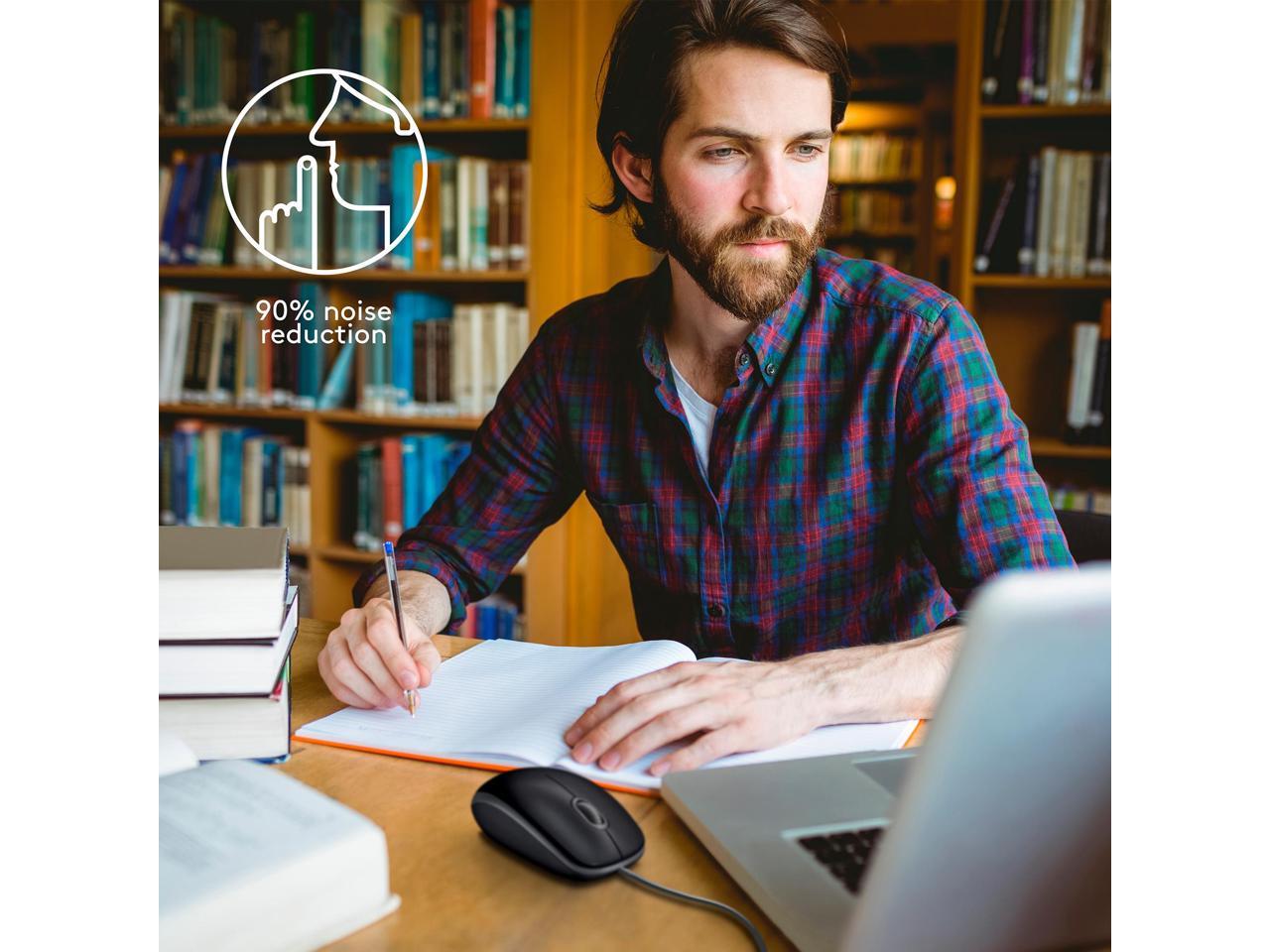 Logitech B110 Silent Wired Mouse - Black