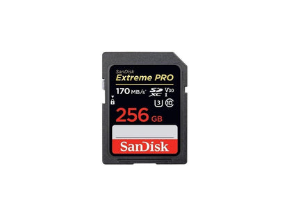 SanDisk - SDSDXXY-256G-ANCIN - SanDisk Extreme PRO 256 GB Class 10/UHS-I (U3) SDXC - 170 MB/s Read - 90 MB/s Write -