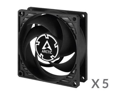 ARCTIC P8 (5 Pack) - 80 mm Case Fan, Pressure-optimised, Very Quiet Motor, Computer, Fan Speed: 3000 RPM - Black