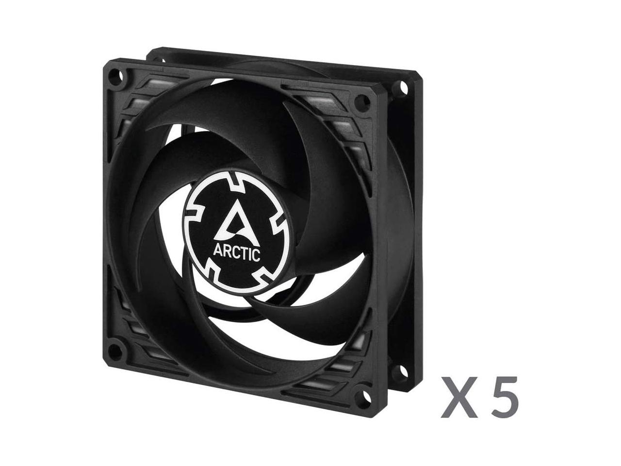 ARCTIC P8 PWM PST (5 Pack) - 80 mm Case Fan, PWM Sharing Technology (PST), Pressure-Optimised, Very Quite Motor, Computer, Fan Speed: 200-3000 RPM - Black