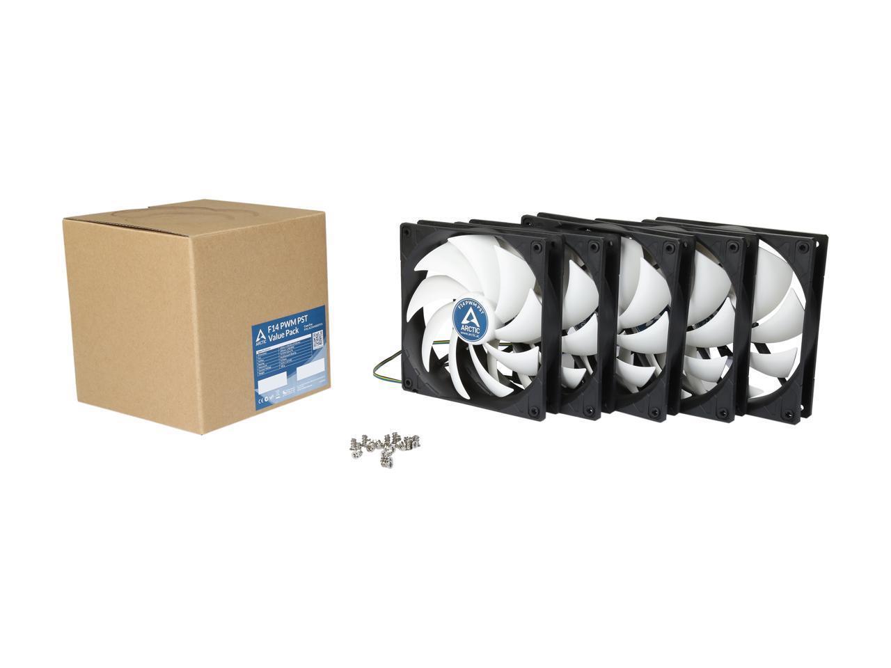 Arctic ACFAN00091A F14 PWM PST Value Pack Standard Low Noise Case Fan Cooling 5 Pack 140mm