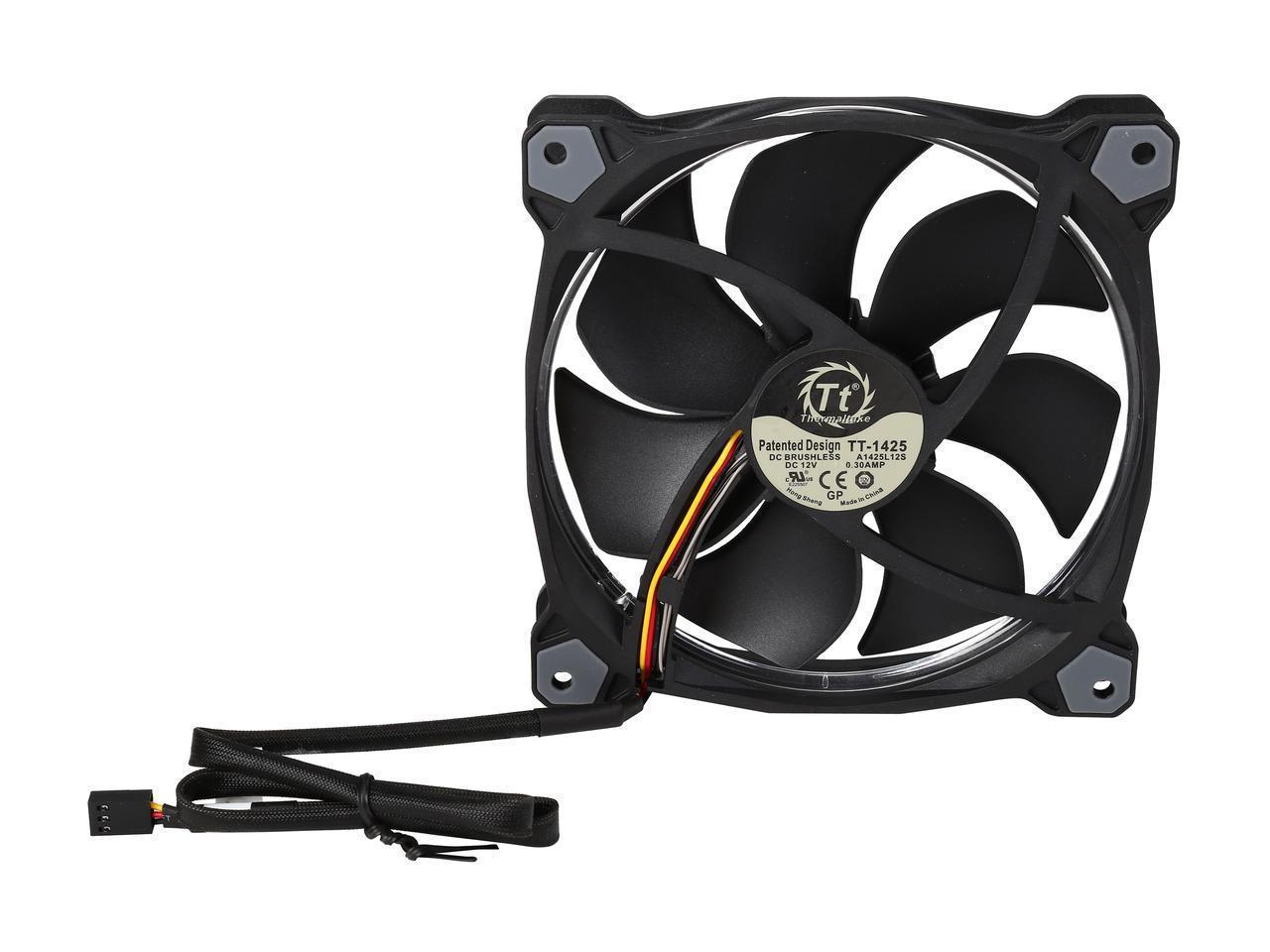 Thermaltake Riing 14 Series High Static Pressure 140mm Circular White LED Ring Case/Radiator Fan CL-F039-PL14WT-A