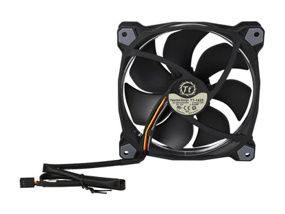 Thermaltake Riing 14 Series High Static Pressure 140mm Circular White LED Ring Case/Radiator Fan CL-F039-PL14WT-A