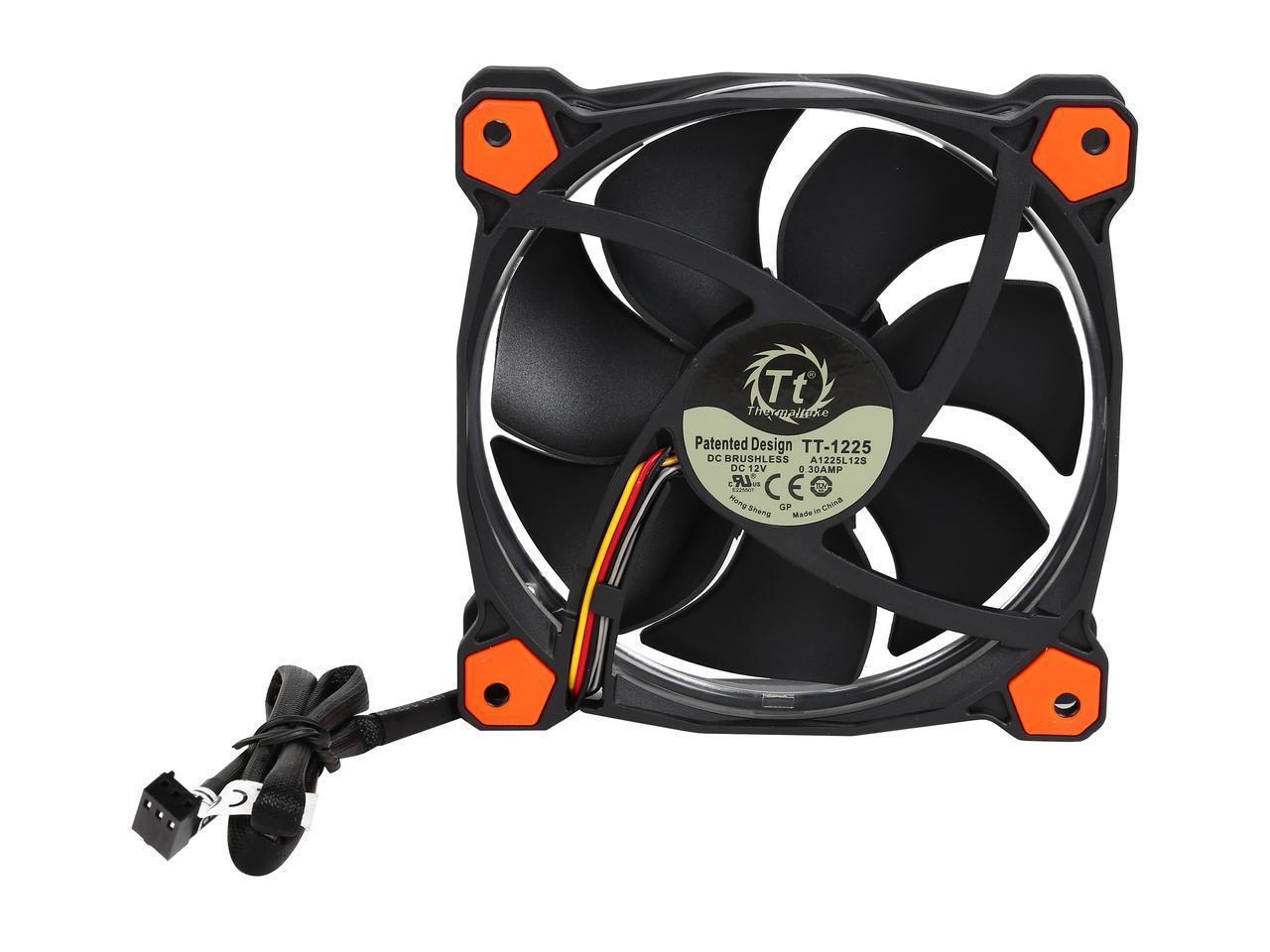 Thermaltake CL-F038-PL12OR-A Riing 12 Series High Static Pressure 120mm Circular Orange LED Ring Case/Radiator Fan