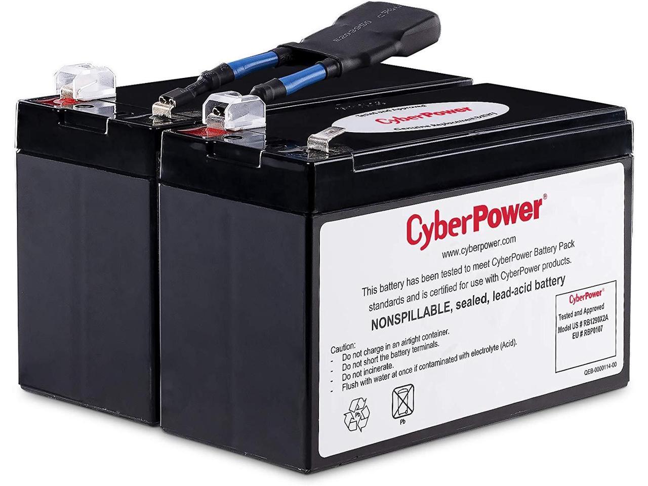 CyberPower RB1290X2A UPS Replacement Battery Cartridge, 12V/9Ah