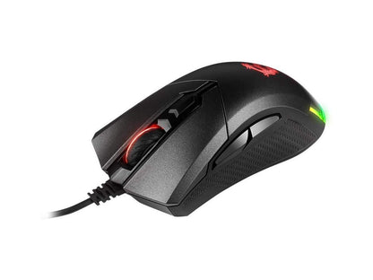 MSI Clutch GM50 Black 6 Buttons 1 x Wheel USB 2.0 Wired Optical 7200 dpi Gaming Mice