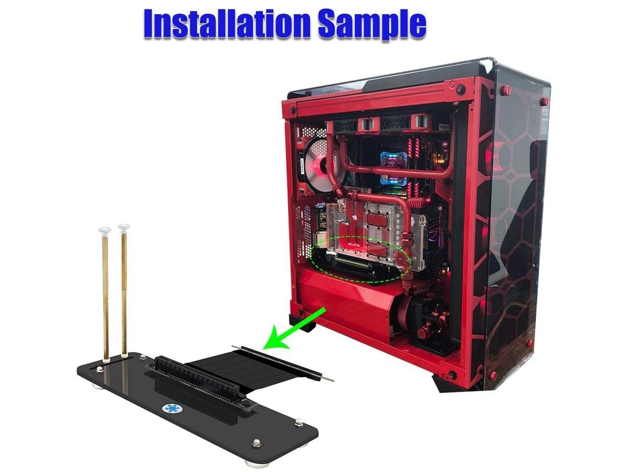 Graphics Card Vertical Kickstand/Base Magnetic Standoff DIY ATX case Computer Graphics Card Holder(Black with Extension Cord)