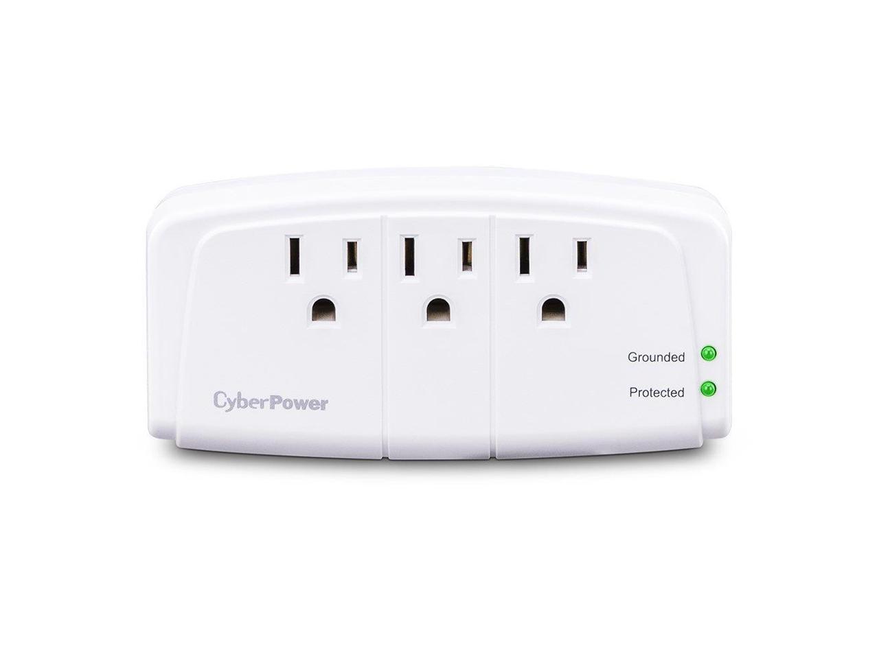 CyberPower CSB300W Essential 3-Outlet Surge Suppressor w/ Wall Tap Plug