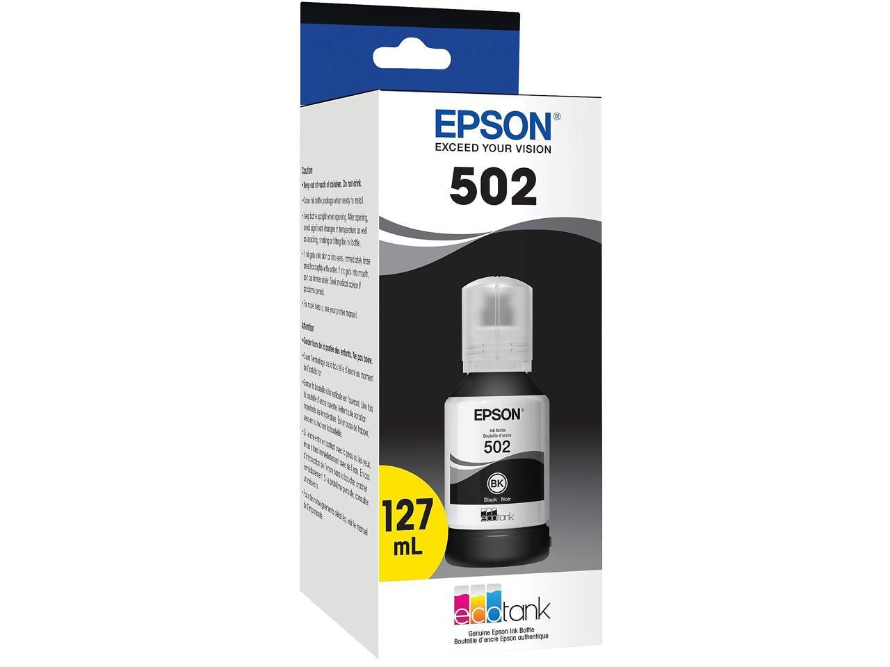 Epson T502 Black T502 EcoTank Black Auto-Stop Ink Bottle (et-2700 et-2750 et-3700 et-3750 et-4750) Ink