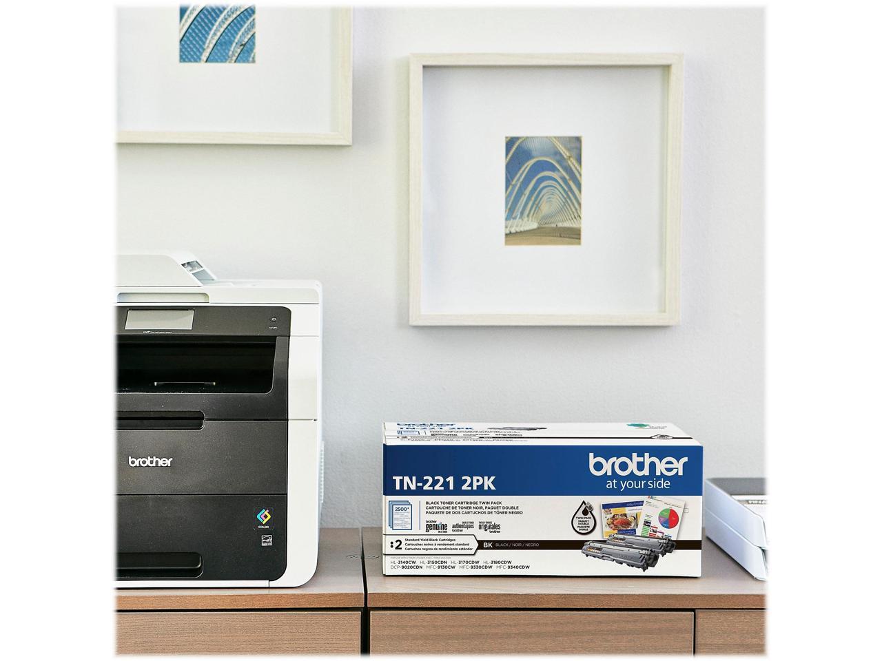BROTHER INTERNATIONAL TN-221-2PK StndrdYield BlkTonr Crtrdg 2Pk