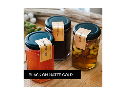Brother TZeM851 Black Print on Premium Matte Gold Laminated Tape for P-touch Label Maker, 24 mm (0.94") Wide x 8 m (26.20 ft.) Long