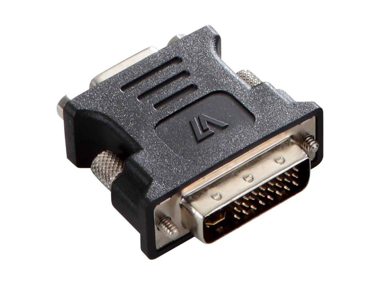 V7 Black Video Adapter Dvi-I Male To Vga Female