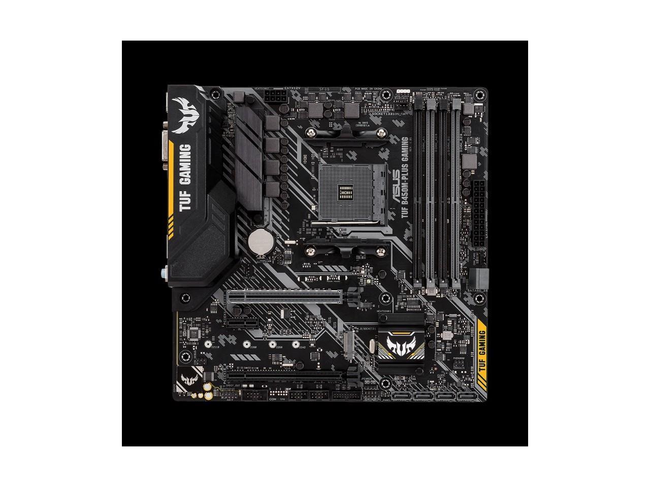 ASUS TUF B450M-PLUS GAMING - Motherboard - micro ATX - Socket AM4 - AMD B450 - USB 3.1 Gen 1, USB 3.1 Gen 2, USB-C Gen1