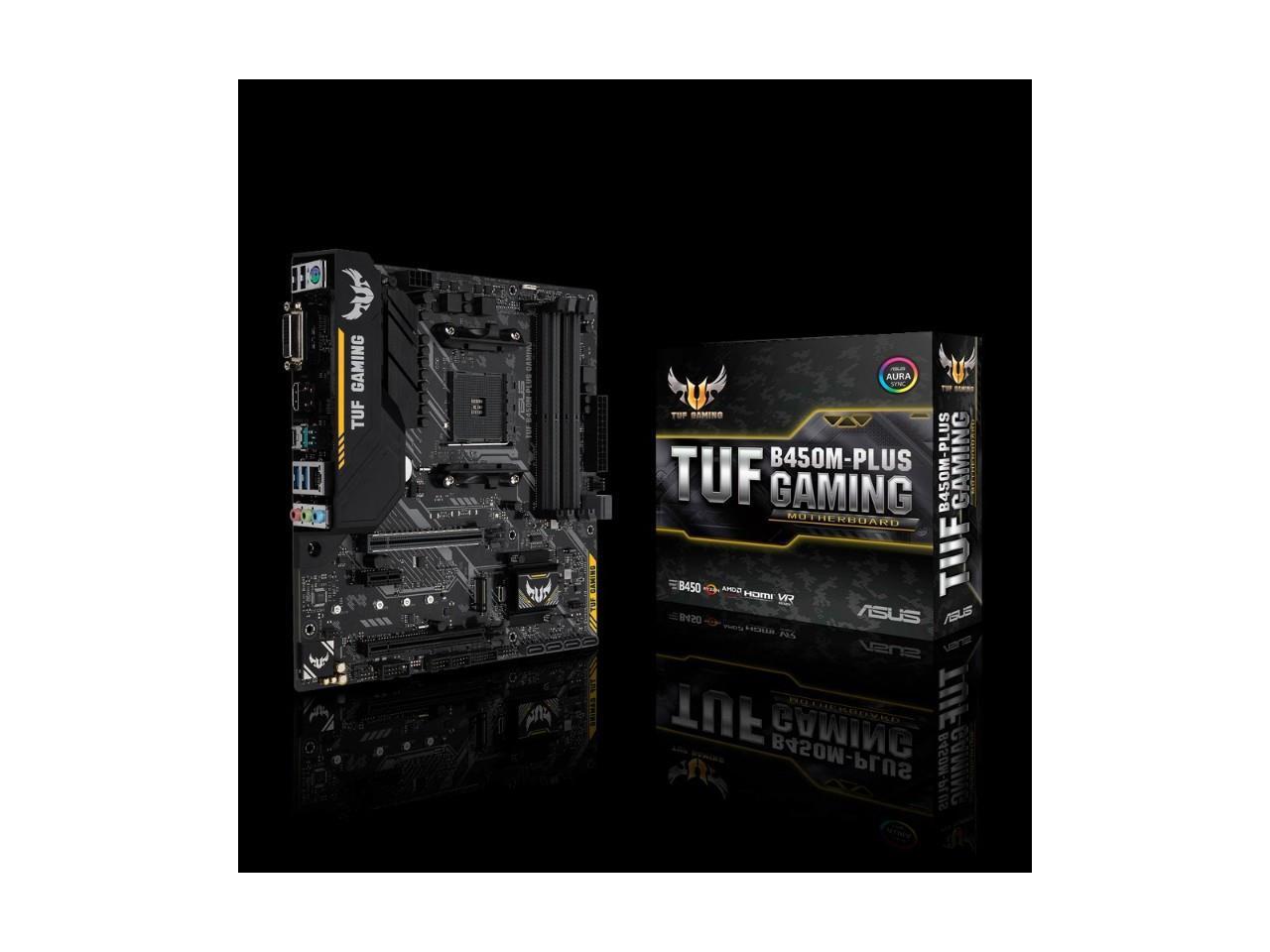 ASUS TUF B450M-PLUS GAMING - Motherboard - micro ATX - Socket AM4 - AMD B450 - USB 3.1 Gen 1, USB 3.1 Gen 2, USB-C Gen1