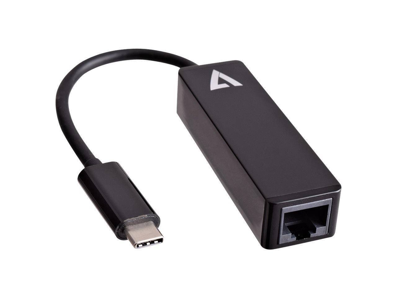 V7 Black Usb Video Adapter Usb-C Male To Rj45 Male