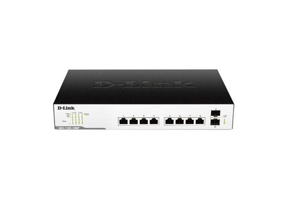 D-Link DGS-1210-10MP 8-Port Gigabit Smart Managed PoE Switch with 2 Gigabit SFP Ports, 130W PoE Budge