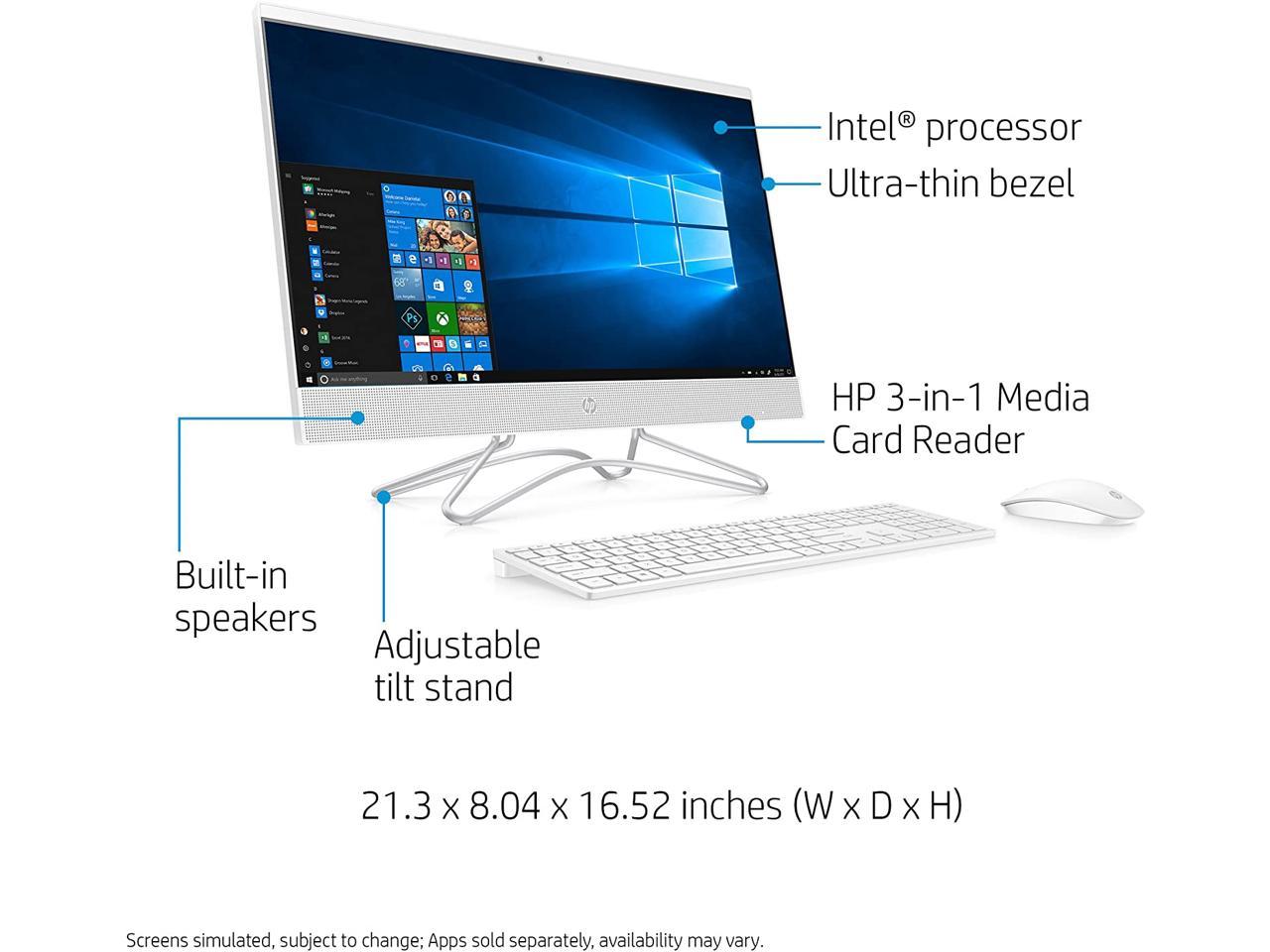 HP 24-f0000 24-f0060 All-in-One Computer - Intel Core i5 (8th Gen) i5-8250U 1.60 GHz - 12 GB DDR4 SDRAM - 1 TB HDD - 23.8" 1920 x 1080 Touchscreen Display - Windows 10 Home 64-bit - Desktop - DVD