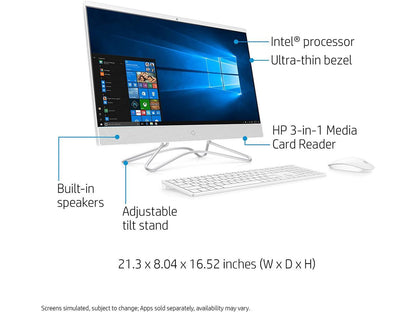 HP 24-f0000 24-f0060 All-in-One Computer - Intel Core i5 (8th Gen) i5-8250U 1.60 GHz - 12 GB DDR4 SDRAM - 1 TB HDD - 23.8" 1920 x 1080 Touchscreen Display - Windows 10 Home 64-bit - Desktop - DVD