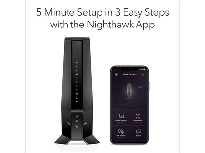 Netgear Nighthawk AX6 Wi-Fi 6 IEEE 802.11ax Cable Modem/Wireless Router CAX30S100NAS