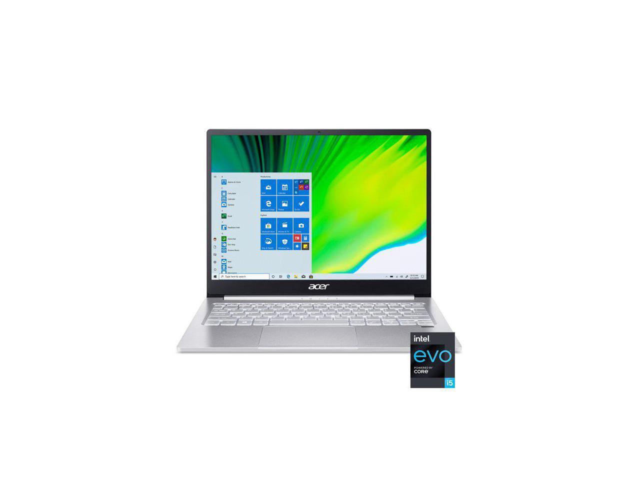 Acer Swift 3 Intel Evo Thin & Light Laptop, 13.5" 2256 x 1504 IPS, Intel Core i5-1135G7, Intel Iris Xe Graphics, 8GB LPDDR4X, 512GB NVMe SSD, Wi-Fi 6, Fingerprint Reader, Back-lit KB, SF313-53-56UU