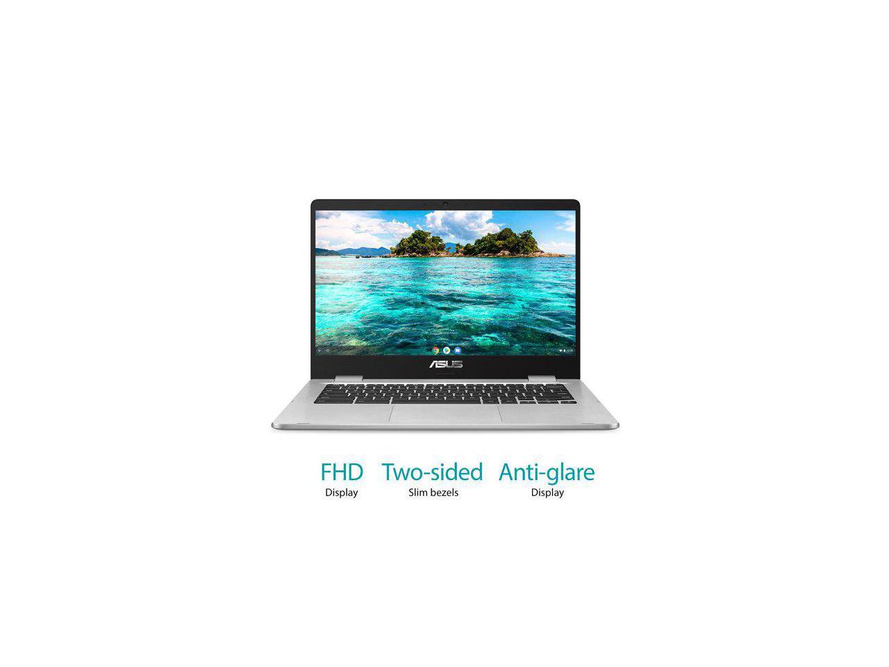ASUS C424MA 14 4GB, 64GB Chromebook; 14" Full HD, Intel Celeron N4020, 4GB RAM, 64GB eMMC, Silver, Chrome OS, C424MA-WH44F
