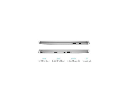 ASUS C424MA 14 4GB, 64GB Chromebook; 14" Full HD, Intel Celeron N4020, 4GB RAM, 64GB eMMC, Silver, Chrome OS, C424MA-WH44F