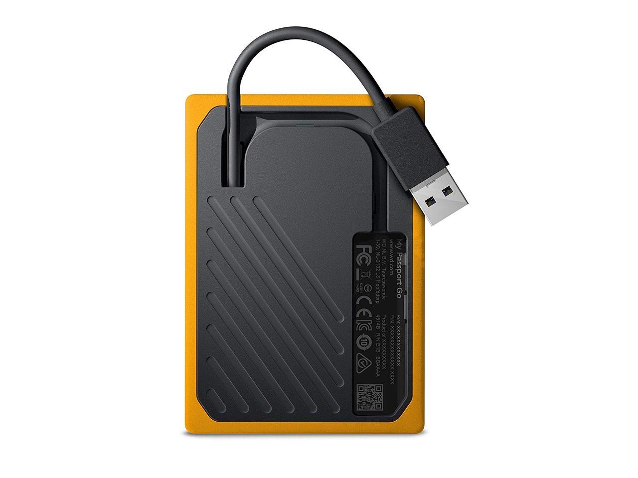 WD 500G My Passport Go SSD Amber Portable External Storage, USB 3.0 - WDBMCG5000AYT-WESN