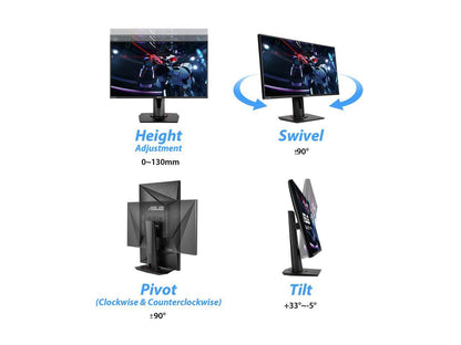 ASUS VG279Q Black 27" 1ms MPRT , 3ms(GTG) HDMI Widescreen Gaming Monitor, Full HD, IPS, 144Hz, Adaptive-Sync 400 cd/m2 ASCR 100,000,000:1 (1,000:1)