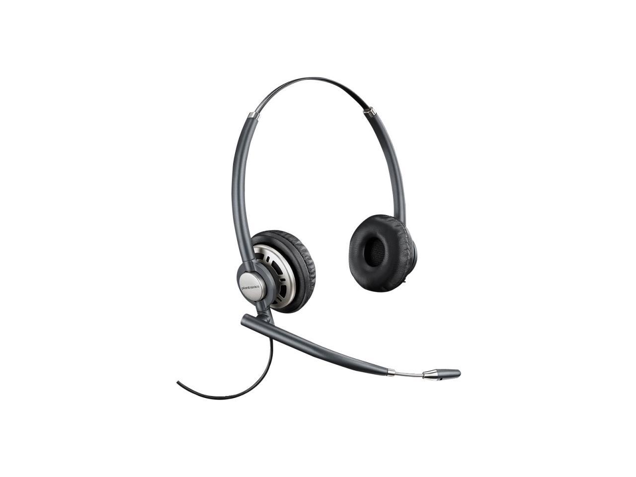 Plantronics HW720 Binaural Headset - Stereo - Wired - Over-the-head - Binaural - Circumaural - Noise Cancelling Microphone - Black