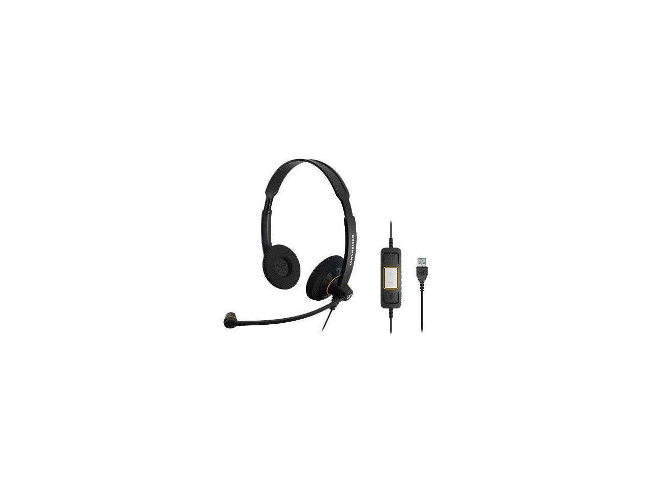 Sennheiser Black SC60USBML USB Connector Stereo UC Headset for Lync