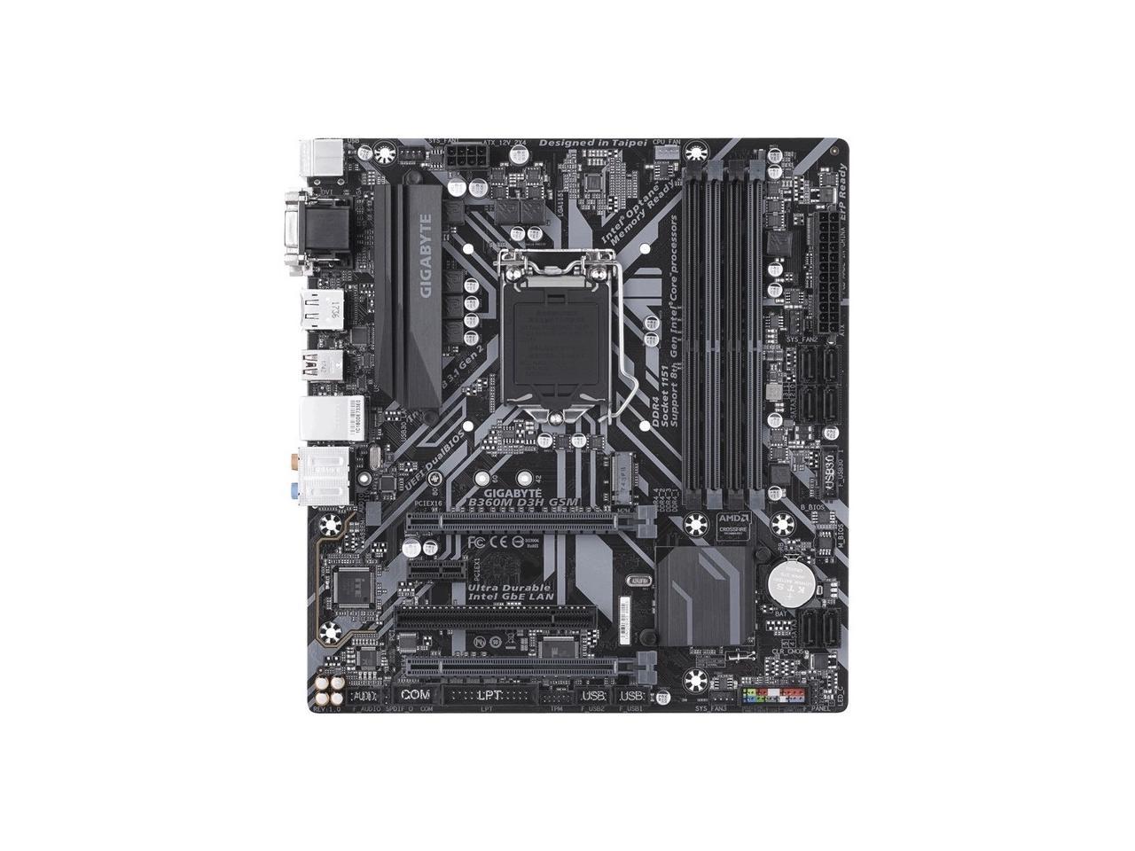 Gigabyte B360M-D3H-GSM LGA-1151 B360 DDR4 mATX Desktop Motherboard