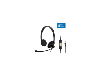 Sennheiser Black SC60USBML USB Connector Stereo UC Headset for Lync