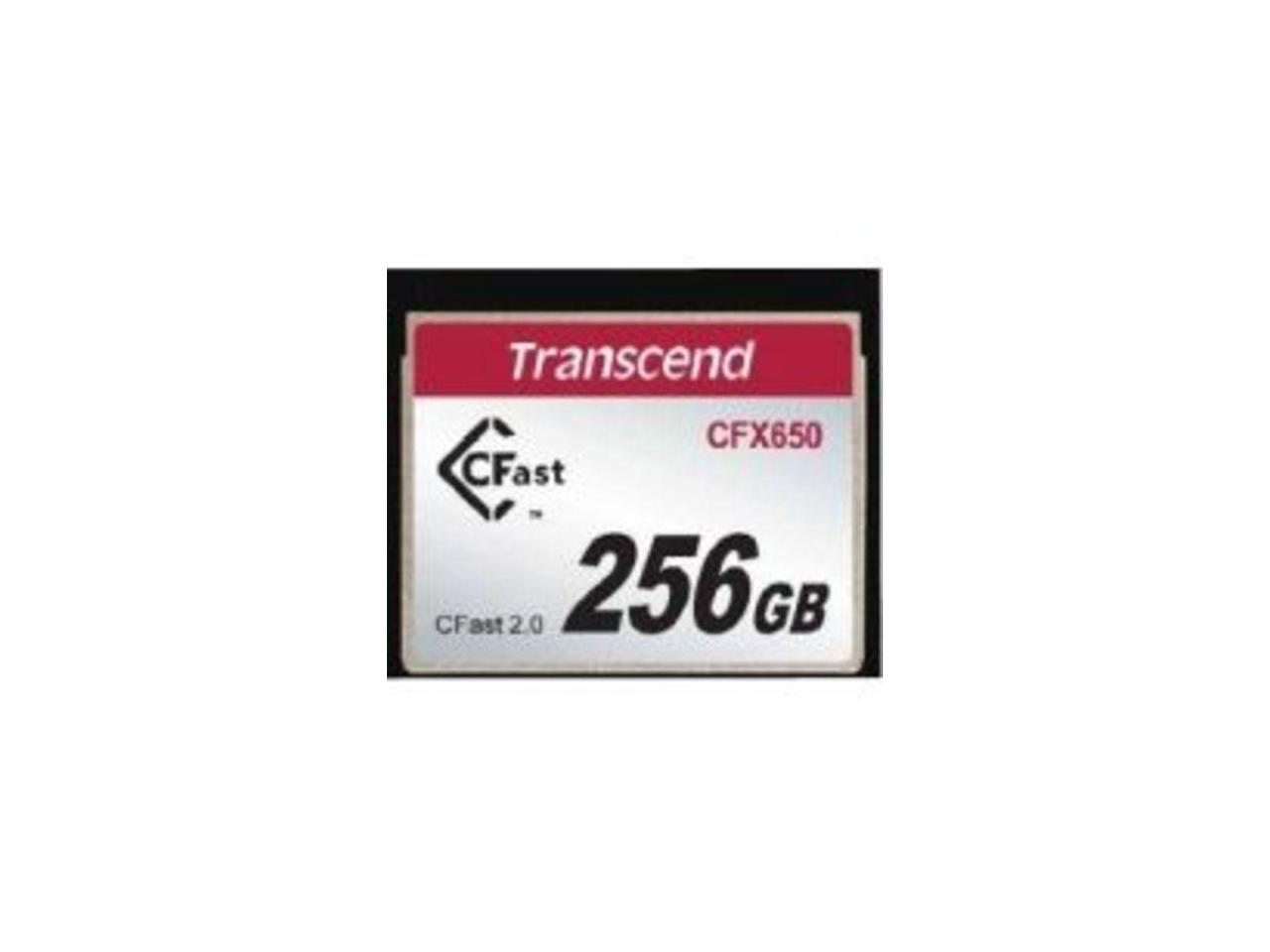 Transcend 256 GB CFast Card - 500 MB/s Read - 250 MB/s Write - 650x Memory Speed - 3 Year Warranty