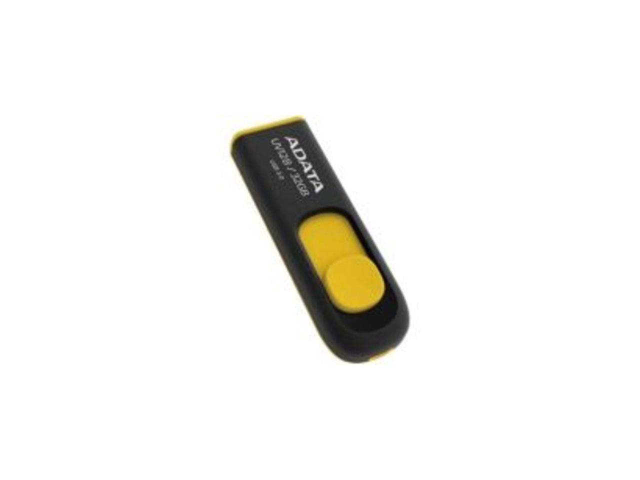 ADATA DashDrive Series UV128 32GB USB 3.0 Flash Drive, Black/yellow(AUV128-32G-RBY)