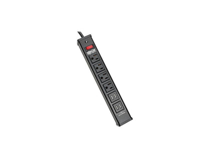 TRIPP LITE TLM446USBB 6.0 Feet 4 Outlets 450 Joules Surge Protector with Metal Housing