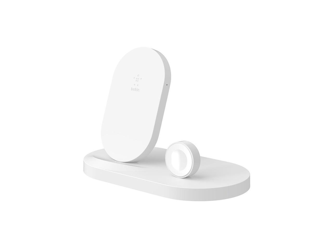belkin boost up wireless charging dock for iphone + apple watch + usba port wireless charger for iphone xs, xs max, xr, x, 8/8 plus, apple watch 4, 3, 2, 1 white