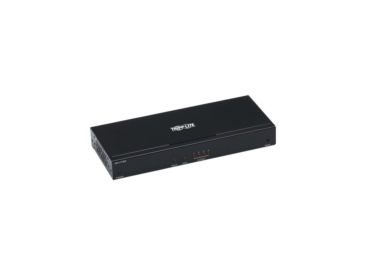 Tripp Lite HDMI Over Cat6 Extender Splitter w/ PoC 4-Port 4K@60Hz 4:4:4 HDR TAA