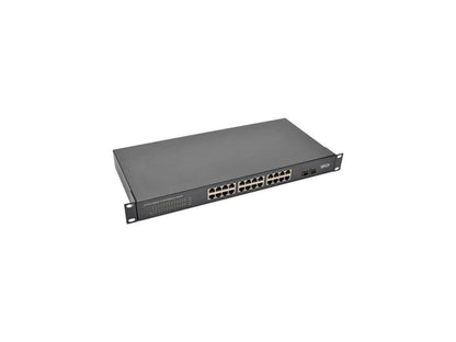 Tripp Lite 24-Port Rack-Mount/Desktop Gigabit Ethernet Unmanaged Switch, 10/100/1000 Mbps, 2 Gigabit SFP Ports, Metal Housing, 1URM (NG24)