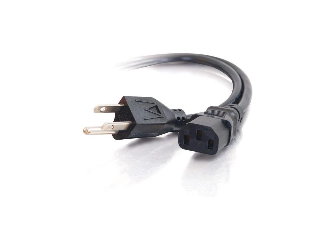 C2G 29928 16 AWG Universal Power Cord - NEMA 5-15P to IEC320C13, TAA Compliant, Black (8 Feet, 2.43 Meters)