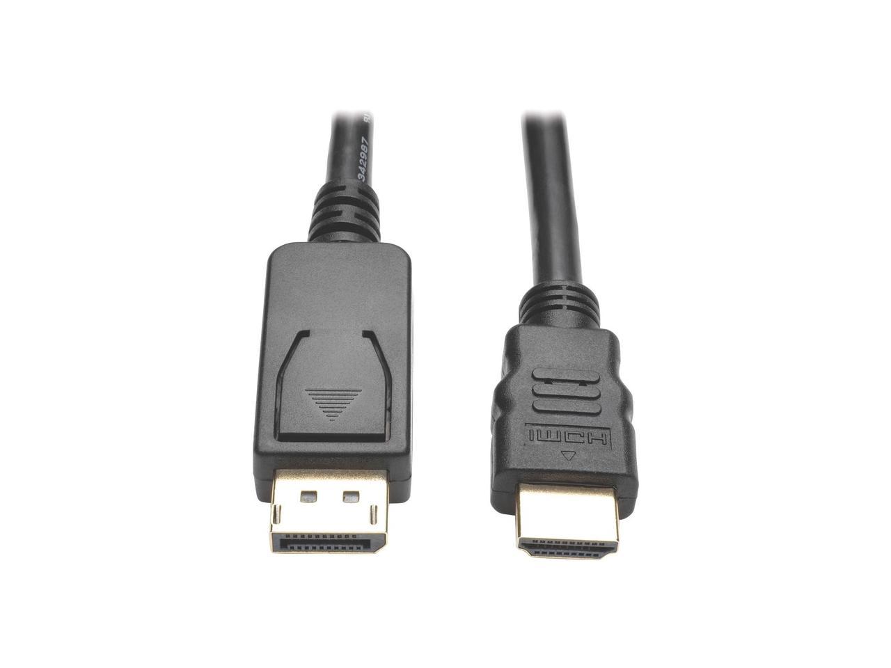 Tripp Lite DisplayPort 1.2 to HD Adapter Cable, DP with Latches to HDMI (M/M), UHD 4K x 2K/1080p, 6 ft. (P582-006-V2)