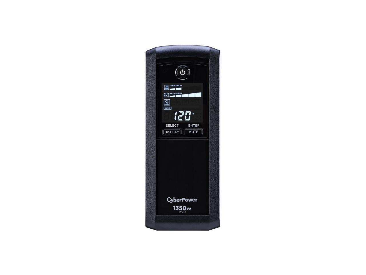CyberPower Intelligent LCD UPS CP1350AVRLCD 1350 VA 815 Watts 10 Outlets UPS