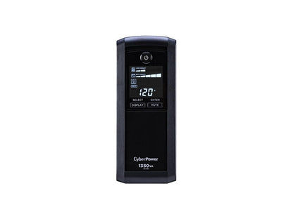CyberPower Intelligent LCD UPS CP1350AVRLCD 1350 VA 815 Watts 10 Outlets UPS