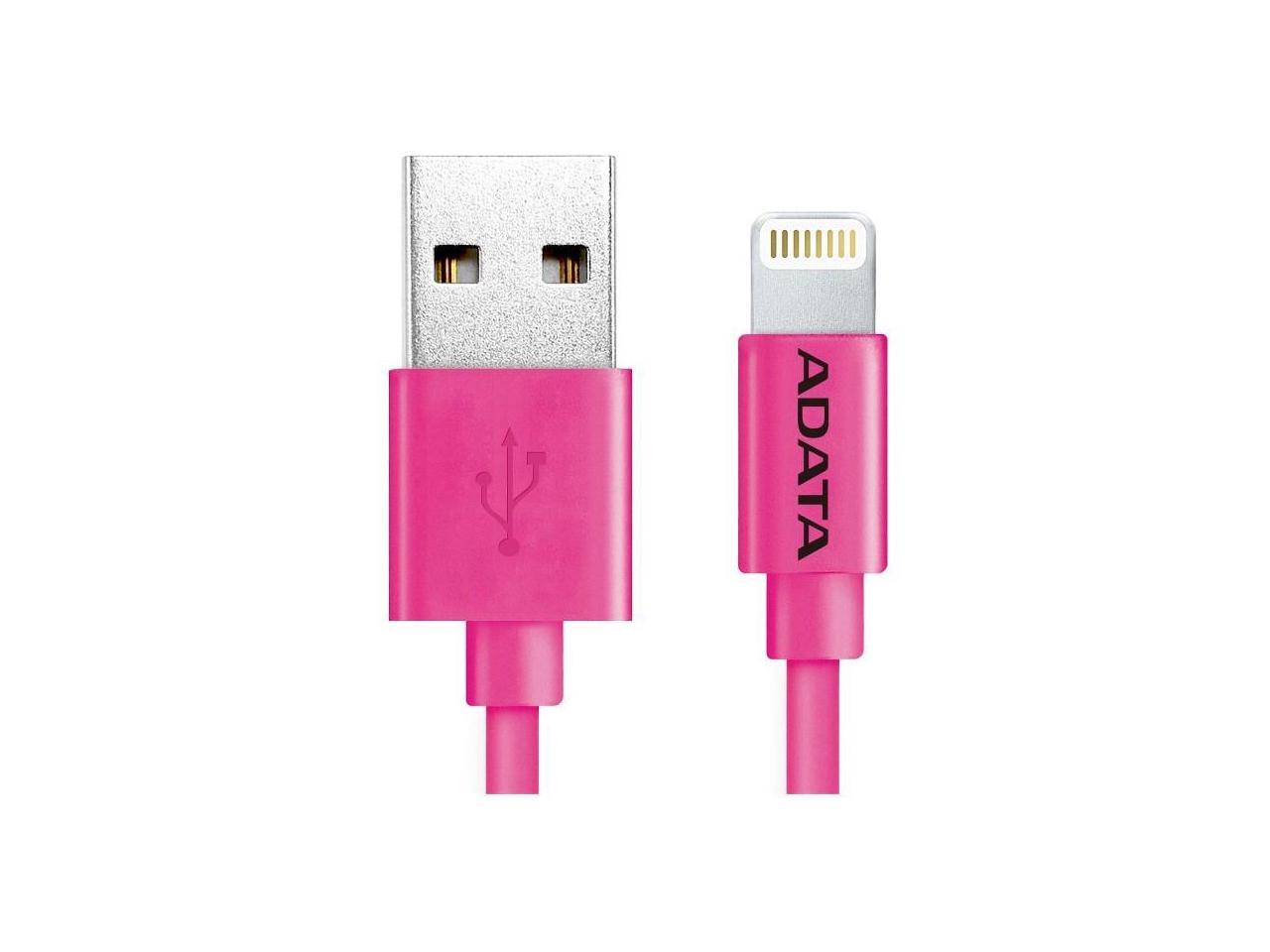 A-Data AMFIPL-100CM-CPK Adata Apple Lightning Cable Pink Plasitc Color Box 100Cm