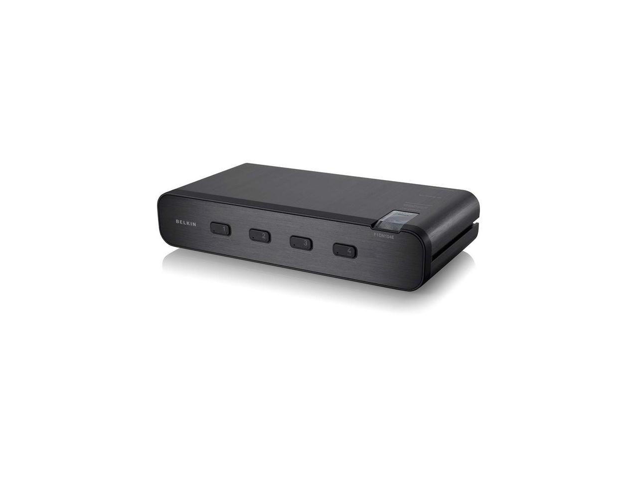 Belkin F1DN104E-3 - Advanced Secure Dual-Head DVI-I KVM Switch; 4-Port, PP3.0