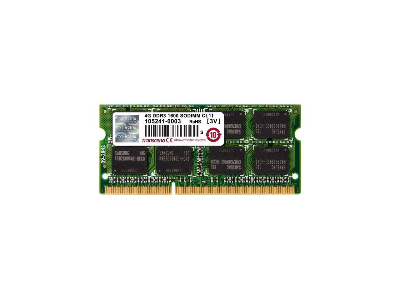 Transcend 4GB DDR3 1600 SO-DIMM CL11 2Rx8
